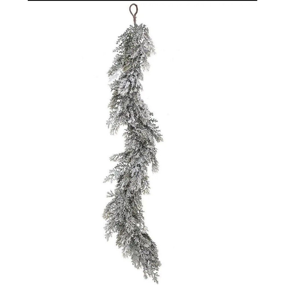 4' Frosted Cedar Garland by Valerie - White h265113